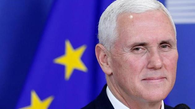 US Vice President Mike Pence briefs the media at the EU Commission headquarters in Brussels, Belgium, on February 20.(Reuters Photo) US Vice President Mike Pence briefs the media at the EU Commission headquarters in Brussels, Belgium, on February 20.(Reuters Photo)