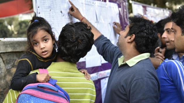 For the Economically Weaker Section (EWS/DG) category the final list will be out on March 7 and will be released by the government. (ARVIND YADAV / HT FILE PHOTO ) For the Economically Weaker Section (EWS/DG) category the final list will be out on March 7 and will be released by the government. (ARVIND YADAV / HT FILE PHOTO )