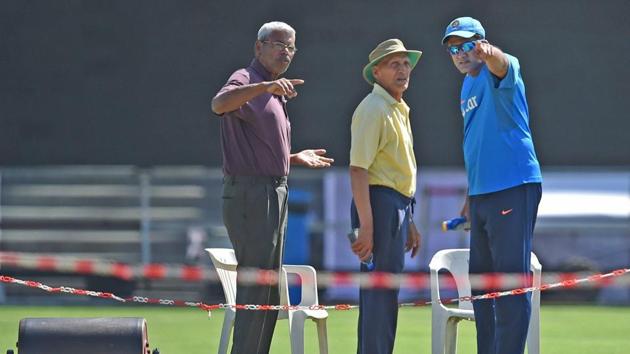 Anil Kumble, India coach, at a practice session in Pune ahead of the first Test against Australia.(PTI)