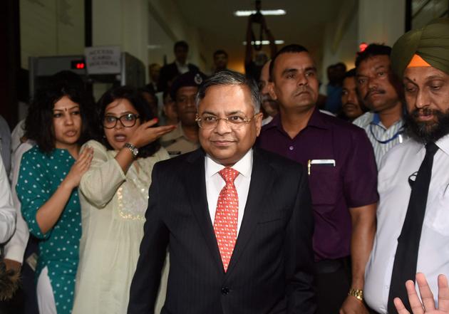 Mumbai: Newly appointed Tata Sons Chairman, Natarajan Chandrasekaran arrives at Bombay House in Mumbai on Tuesday.(PTI)