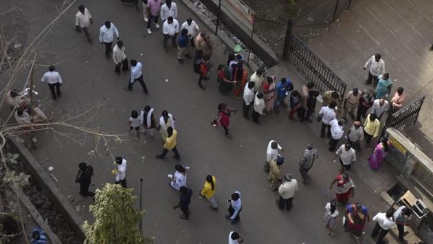 A polling station at Chandivli. (Satish Bate/HT PHOTO)