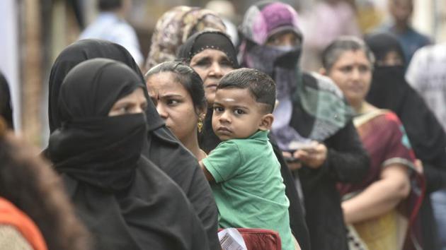 A polling booth at Dharavi. (Kunal Patil/HT PHOTO)