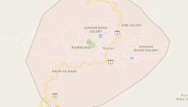 Map of Nahan in Sirmaur district(Goggle maps)