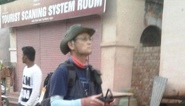 Chun Hong Chul, a South Korean professor, who flew a drone over Taj Mahal.(HT Photo) Chun Hong Chul, a South Korean professor, who flew a drone over Taj Mahal.(HT Photo)
