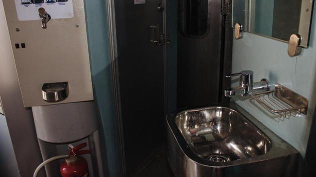 Provided with bio-toilets for zero discharge of effluents, Antyodaya coaches will have toilet occupation indication lights provided at each end near the doorway with better visibility from compartments, a first in general class. (Vageesh Lall/HT Photo) Provided with bio-toilets for zero discharge of effluents, Antyodaya coaches will have toilet occupation indication lights provided at each end near the doorway with better visibility from compartments, a first in general class. (Vageesh Lall/HT Photo)