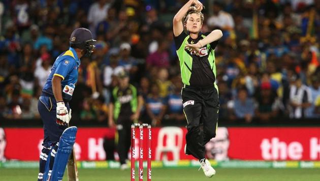 Australia leg-spinner Adam Zampa took 3/25 in the third T20I against Sri Lanka in Adelaide on Wednesday. (Cricket Australia) Australia leg-spinner Adam Zampa took 3/25 in the third T20I against Sri Lanka in Adelaide on Wednesday. (Cricket Australia)
