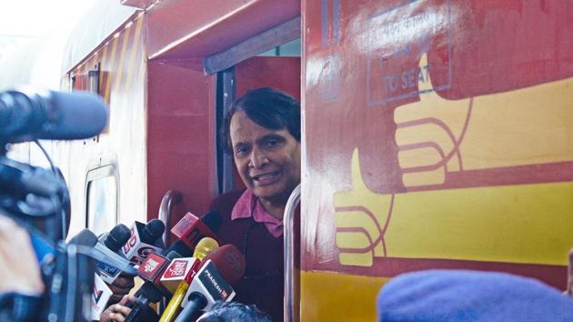 Suresh Prabhu addressing the media after unveiling Antyodaya Express. Railways will also soon launch Tejas Express and Uadaya Express as promised in the budget. (Vageesh Lall/HT Photo) Suresh Prabhu addressing the media after unveiling Antyodaya Express. Railways will also soon launch Tejas Express and Uadaya Express as promised in the budget. (Vageesh Lall/HT Photo)