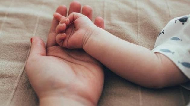 The baby was discharged from the hospital on the ninth day after the surgery in a stable condition. He is now able to breastfeed fully. (HT file) The baby was discharged from the hospital on the ninth day after the surgery in a stable condition. He is now able to breastfeed fully. (HT file)