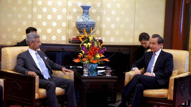 Foreign Secretary S Jaishankar holding talks with Chinese Foreign Minister Wang Yi in Beijing ahead of the strategic dialogue. (PTI) Foreign Secretary S Jaishankar holding talks with Chinese Foreign Minister Wang Yi in Beijing ahead of the strategic dialogue. (PTI)