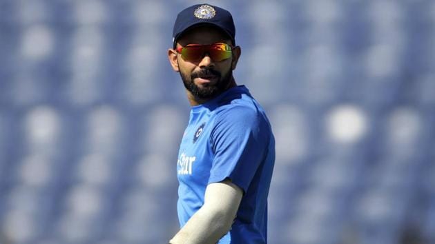 India captain Virat Kohli during their practice session ahead of the first Test against Australia in Pune, on Wednesday.(AP)