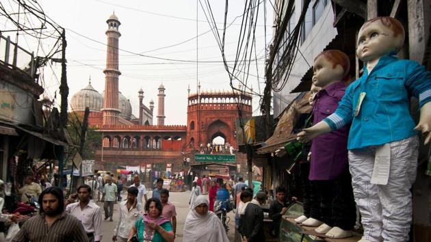 A recent view of the entrance to Jama Masjid in Old Delhi near Gate No. 1.
