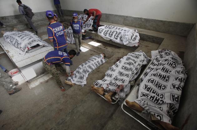 Bodies of alleged militants killed in an operation by security forces at a Karachi mortuary. (AP) Bodies of alleged militants killed in an operation by security forces at a Karachi mortuary. (AP)