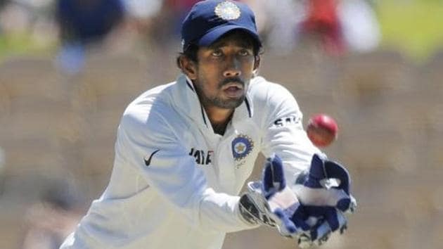 Wriddhiman Saha took a brilliant flying catch on Day 1 of the first Test against Australia in Pune on Thursday.(Getty Images)