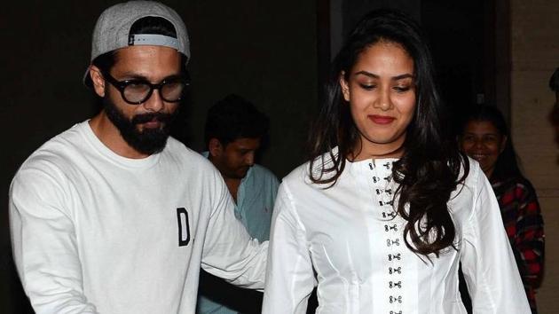 Shahid Kapoor arrived at the screening with his wife Mira. (Twitter) Shahid Kapoor arrived at the screening with his wife Mira. (Twitter)