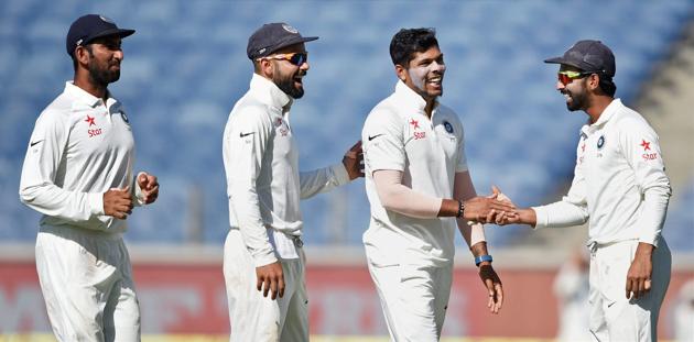 Umesh Yadav picked four wickets for 32 runs to be India’s best bowler on Day 1. (PTI)