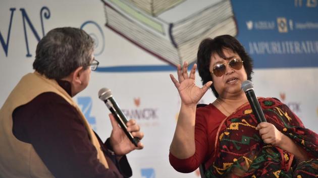 Salil Tripathi (left) and Taslima Nasreen at the Jaipur Literature Fest 2017, Jaipur, India, January 19, 2017(Saumya Khandelwal/HT) Salil Tripathi (left) and Taslima Nasreen at the Jaipur Literature Fest 2017, Jaipur, India, January 19, 2017(Saumya Khandelwal/HT)