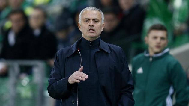 Manchester United manager Jose Mourinho during their Europa League match against Saint-Etienne on Wednesday. (REUTERS) Manchester United manager Jose Mourinho during their Europa League match against Saint-Etienne on Wednesday. (REUTERS)