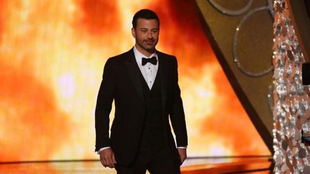 Host Jimmy Kimmel opens the show during the 68th Primetime Emmy Awards in Los Angeles.