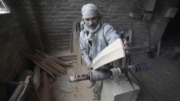 It takes fifty years for a willow tree to grow enough to yield clefts suitable to make cricket bats. (waseem andrabi / ht photo)