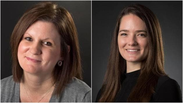 Laura Bauer (L) and Katy Bergen, two reporters with The Kansas City Star, talk to HT about how the local community is trying to come to grips with the killing.(Twitter)