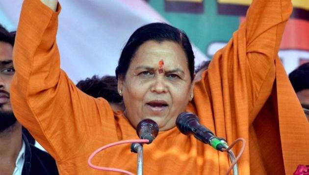 Uma Bharti managed to secure entry to the temple’s sanctum on the basis of her status as sadhvi despite the fact that temple authorities had barred entry on the day. (PTI) Uma Bharti managed to secure entry to the temple’s sanctum on the basis of her status as sadhvi despite the fact that temple authorities had barred entry on the day. (PTI)