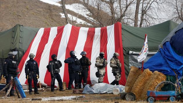 The agency said it was concerned about protesters’ safety and about the environmental effects of tents, cars, garbage and other items in the camp being washed into nearby rivers. (Terray Sylvester/REUTERS)