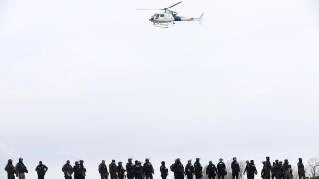 Only one person resisted arrest; otherwise there were no major incidents, and there were no injuries, Morton County Sheriff Kyle Kirchmeier said. (Terray Sylvester/REUTERS)
