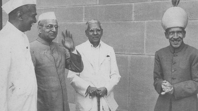 President Dr Rajendra Prasad with Mangal Das Pakvasa Harendra Coomar Mookerjee and the Nizam of Hyderabad just before and the Nizam of Hyderabad. President Dr Rajendra Prasad with Mangal Das Pakvasa Harendra Coomar Mookerjee and the Nizam of Hyderabad just before and the Nizam of Hyderabad.