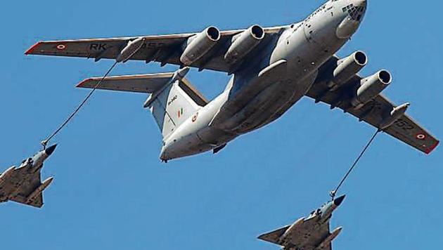 An Indian Air Force Ilyushin Il-78 refuelling a mid-air flight. (File Photo) An Indian Air Force Ilyushin Il-78 refuelling a mid-air flight. (File Photo)