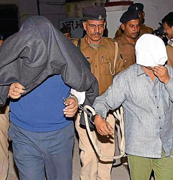 Relatives of Bihar Staff Selection Commission chairman Sudhir Kumar were produced in a Patna court on Saturday. (Santosh Kumar/HT photo) Relatives of Bihar Staff Selection Commission chairman Sudhir Kumar were produced in a Patna court on Saturday. (Santosh Kumar/HT photo)