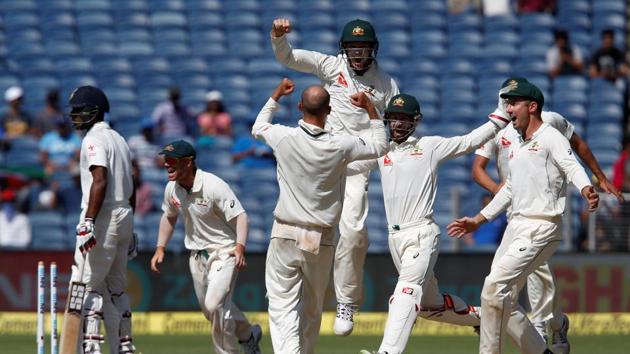 Australia's players celebrate after winning the match. (REUTERS) Australia's players celebrate after winning the match. (REUTERS)