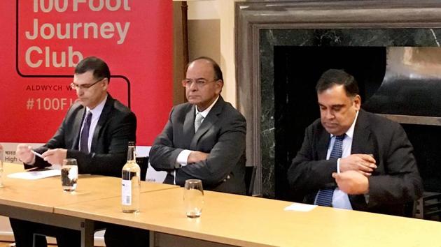 Arun Jaitley (centre) speaks at the London School of Economics on 'Transforming India', in London, Britain. (PTI Photo) Arun Jaitley (centre) speaks at the London School of Economics on 'Transforming India', in London, Britain. (PTI Photo)