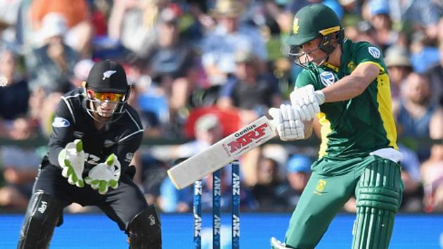 AB de Villiers in action during the ODI match between New Zealand and South Africa in Wellington.(Getty Images)