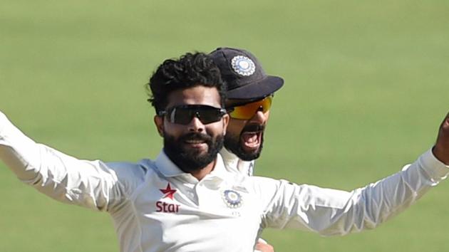 Resuming the day on 143/4, Australia lost their first wicket of Day 3 on 169 as Ravindra Jadeja dismissed Mitchell Marsh. (PTI) Resuming the day on 143/4, Australia lost their first wicket of Day 3 on 169 as Ravindra Jadeja dismissed Mitchell Marsh. (PTI)