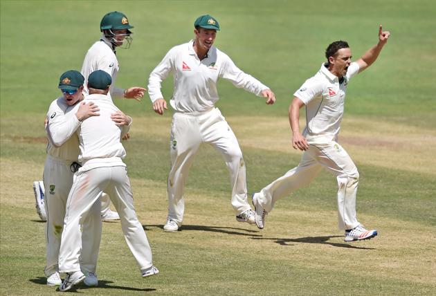 O'Keefe also picked the important wickets of Cheteshwar Pujara, Ajinkya rahane and Ravichandran Ashwin. (PTI) O'Keefe also picked the important wickets of Cheteshwar Pujara, Ajinkya rahane and Ravichandran Ashwin. (PTI)