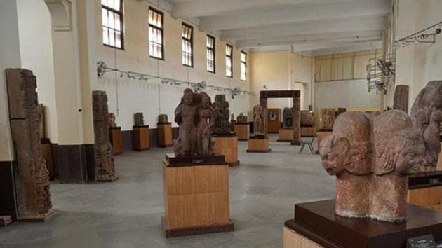 A view of some of the artefacts on display at Allahabad Museum.(HT Photo)