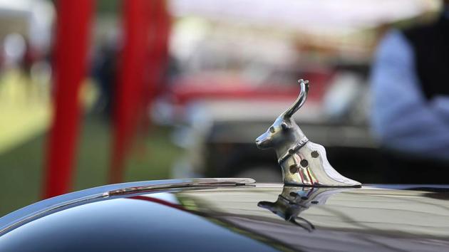 A bonnet ornament of a vintage car on display during the 19th Vintage & Classic Car Rally in Jaipur (Himanshu Vyas\ HT Photo)