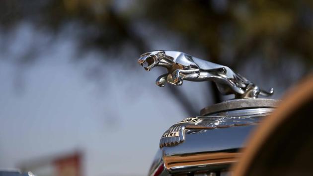 Leaping Jaguar car mascot mounted on a classic vintage car during the19th Vintage & Classic Car Rally in Jaipur. (Himanshu Vyas\ HT Photo)