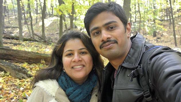 Srinivas Kuchibhotla (right) with his wife Sunayana Dumala in Iowa. Kuchibhotla was shot at a bar in Olathe, Kansas. (AP File) Srinivas Kuchibhotla (right) with his wife Sunayana Dumala in Iowa. Kuchibhotla was shot at a bar in Olathe, Kansas. (AP File)