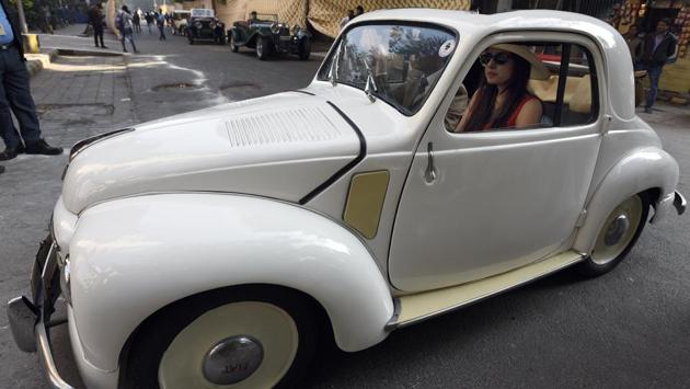Participants drive a mini Fiat vintage car at the Statesman vintage car rally on Sunday. (Sonu Mehta/HT PHOTO) Participants drive a mini Fiat vintage car at the Statesman vintage car rally on Sunday. (Sonu Mehta/HT PHOTO)