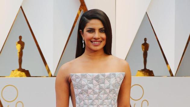 Actor Priyanka Chopra attended the 89th Academy Awards wearing a geometric Ralph & Russo gown.(Reuters) Actor Priyanka Chopra attended the 89th Academy Awards wearing a geometric Ralph & Russo gown.(Reuters)