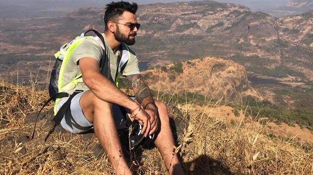 Virat Kohli went on a trekking trip with his Indian cricket team mates ahead of the second Test match against Australia cricket team in Bangalore.(Twitter)