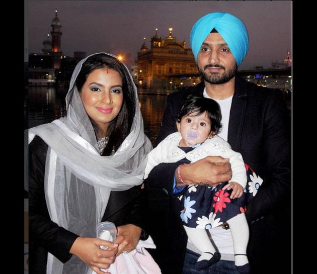 Harbhajan Singh and wife, actress Geeta Basra, welcomed their baby daughter in July last year.(HT Photo)