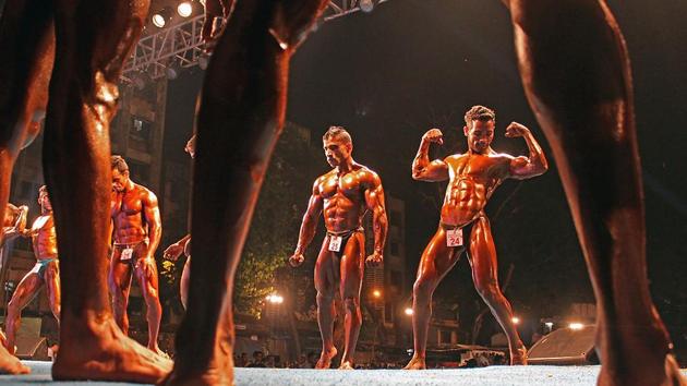 Did I get it right, the bodybuilder seems to be asking. (Satyabrata Tripathy/Ht photos) 