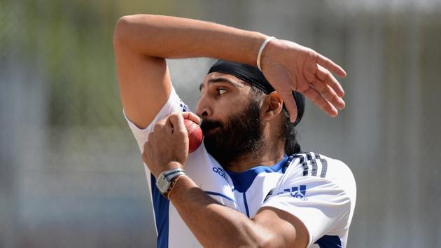 Monty Panesar of England bowls during an England nets session at Eden Park on March 21, 2013 in Auckland, New Zealand. (Photo by Gareth Copley/Getty Images)(Getty Images)