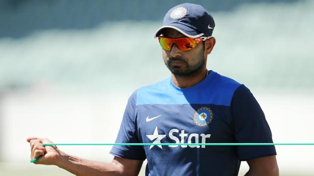 Mohammed Shami of India has been recuperating from a knee injury since he played the third Test against England in Mohali in November.(Getty Images)