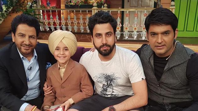 Agamvir Singh with Gurdas Maan on the sets of Comedy Nights with Kapil. and (below) a scene from the latest music video.(HT Photo) Agamvir Singh with Gurdas Maan on the sets of Comedy Nights with Kapil. and (below) a scene from the latest music video.(HT Photo)