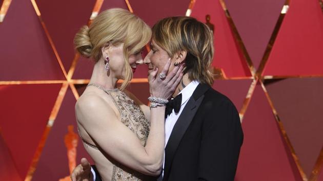 Nicole Kidman (left) and Keith Urban at the Oscars on Monday. (AP)