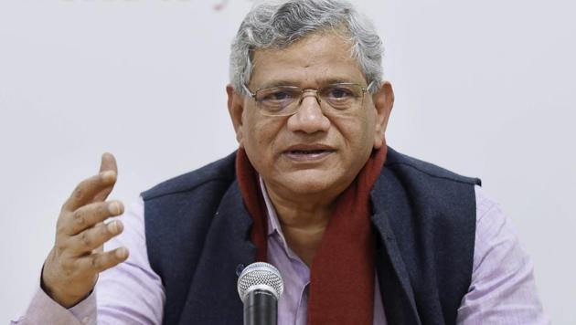 New Delhi: CPI(M) general secretary Sitaram Yechury interacts with media in New Delhi. (PTI Photo) New Delhi: CPI(M) general secretary Sitaram Yechury interacts with media in New Delhi. (PTI Photo)