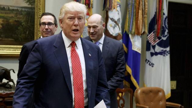 President Donald Trump arrives for a meeting on the Federal budget. (AP Photo) President Donald Trump arrives for a meeting on the Federal budget. (AP Photo)